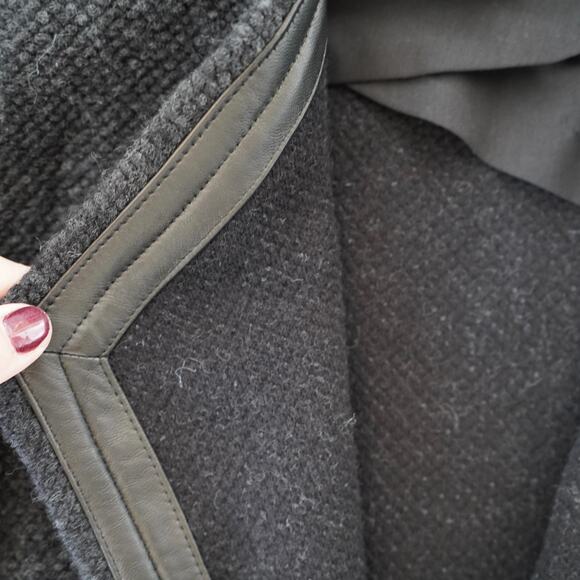 IRO AWA PERMANENT COLLECTION LEATHER TRIMMED WOOL Womens Wool Jacket Size 38 M - Picture 9 of 11